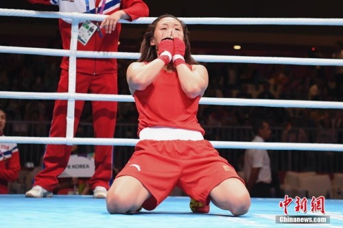亚运会中国拳击首金 女子51公斤级常园夺冠